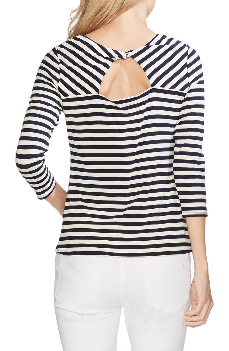 Vince Camuto Retro Stripe Twist Back Top, Alternate, color, 