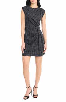 DONNA MORGAN FOR MAGGY Plaid Cap Sleeve Minidress