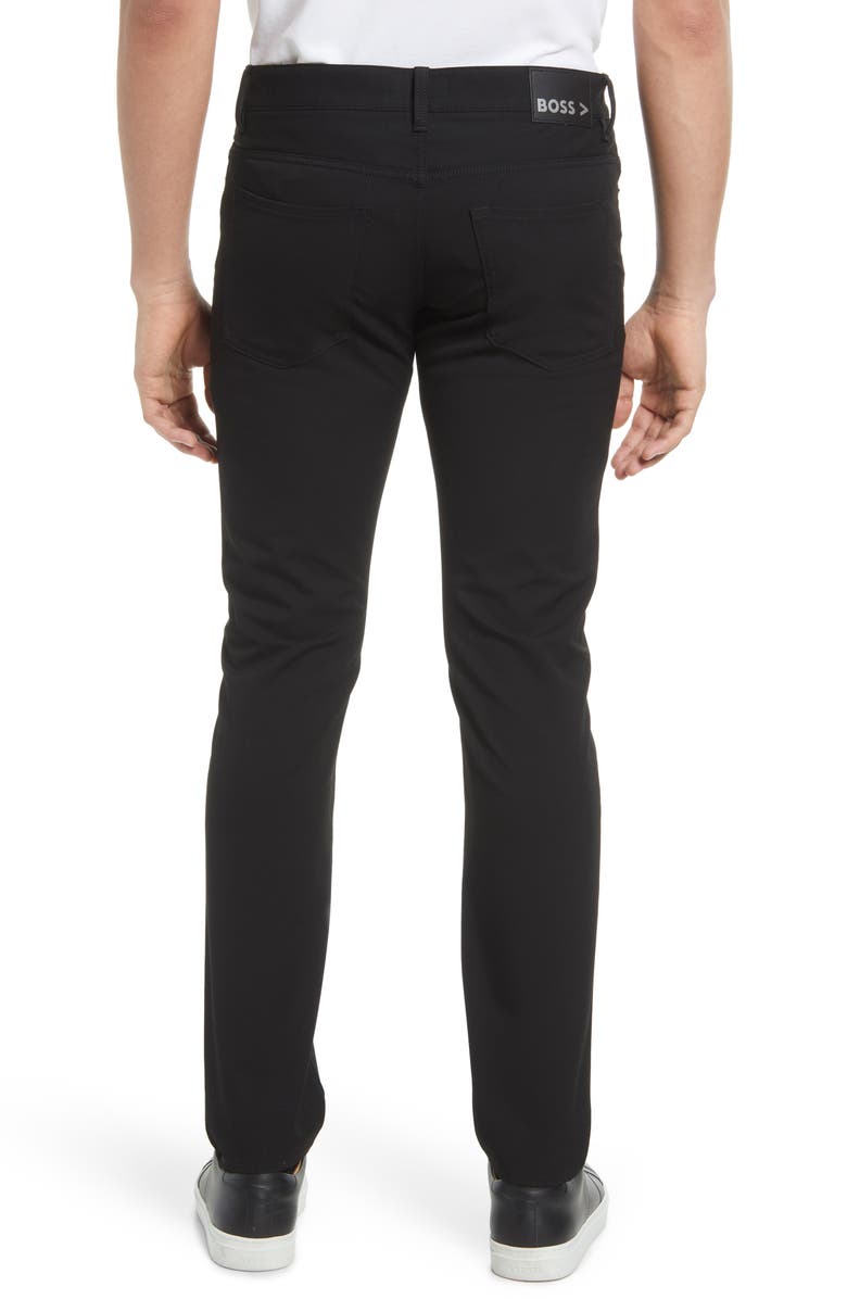 BOSS Delaware Slim Fit Five Pocket Pants, Alternate, color, Black