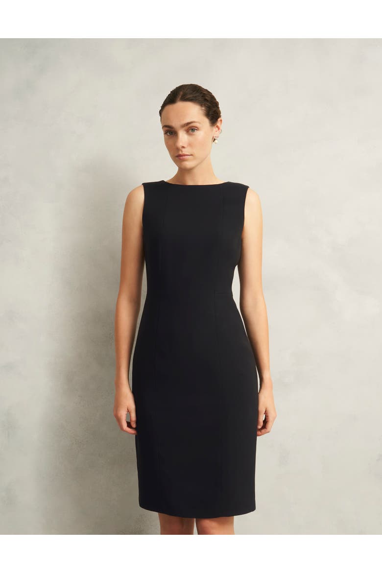 Tailored Boat Neck Sleeveless Dress, Alternate, color, Black