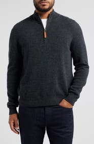 Lorenzo Uomo Men's Quarter Zip Wool & Cashmere Sweater