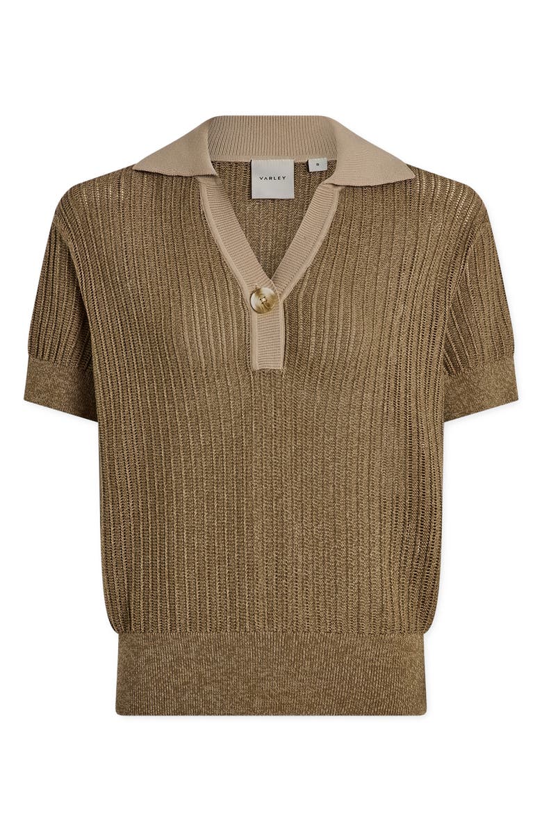 Varley Perrine Knit Polo, Alternate, color, Sepia Twist