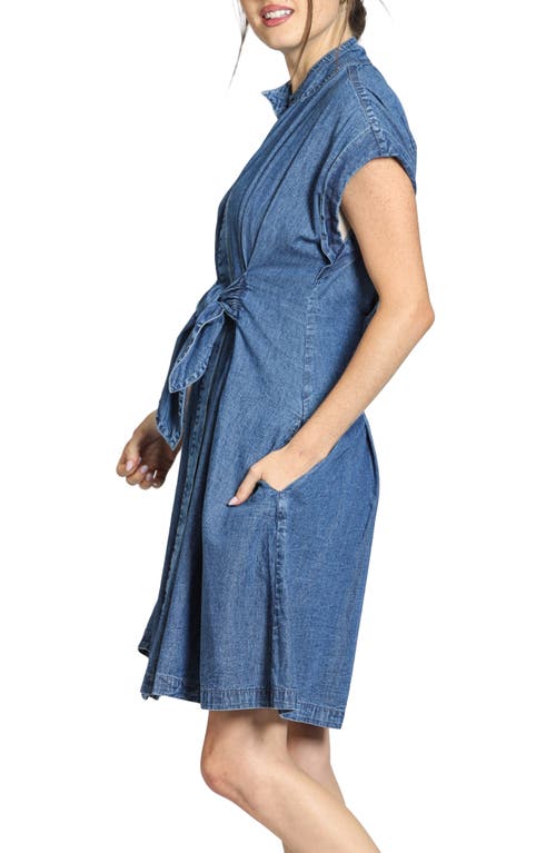 Apny Denim Shirtdress In Light Indigo