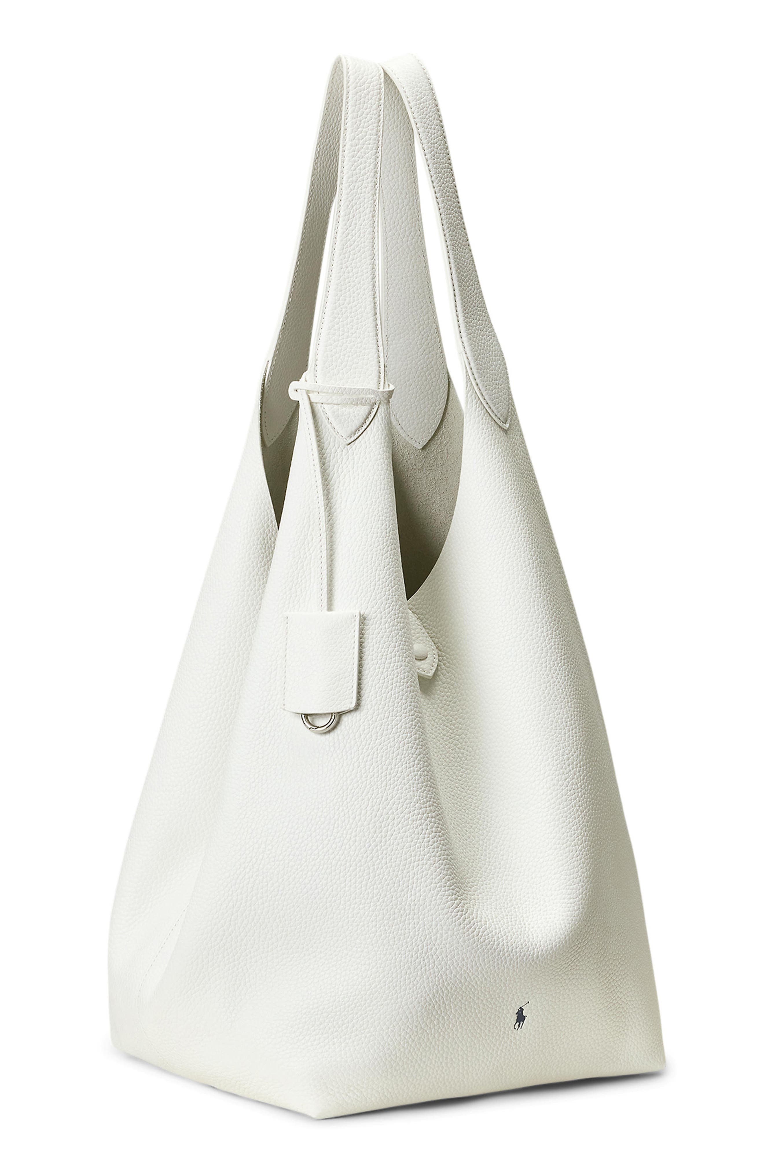 Polo Ralph Lauren Large Polo Play Leather Tote, Alternate, color, Paper