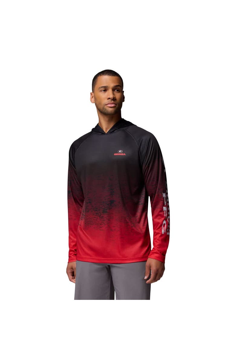 Columbia Men's Columbia Black Georgia Bulldogs PFG Gradient Water Super Terminal Tackle Hoodie Omni-Wick T-Shirt, Main, color, Black