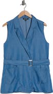 Nicole Miller Belted Denim Vest