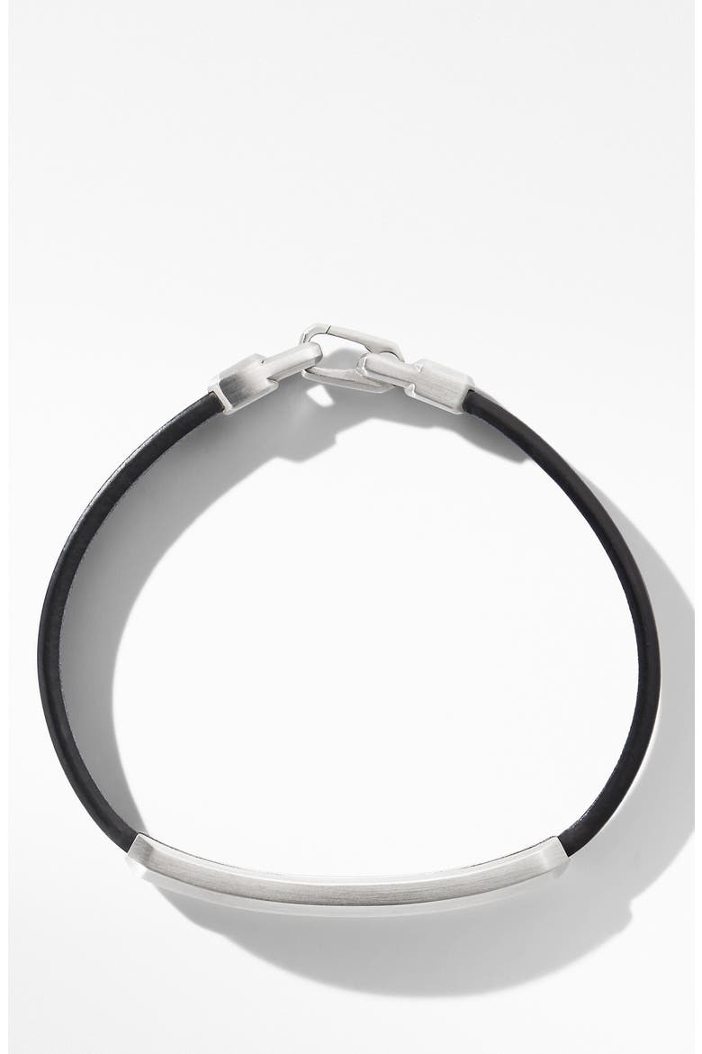 Pavé Leather ID Bracelet with Sapphires, Alternate, color, SILVER/ SAPPHIRE