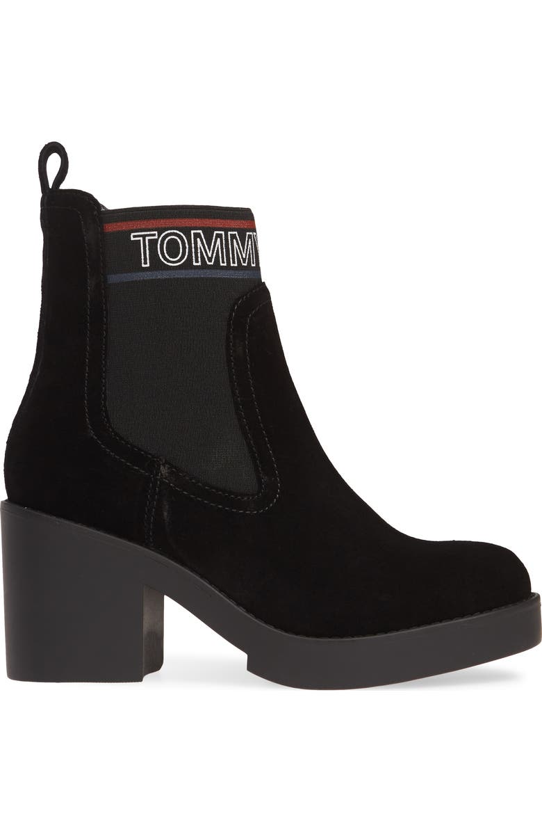 TOMMY JEANS Lynn Logo Platform Chelsea Boot, Alternate, color,