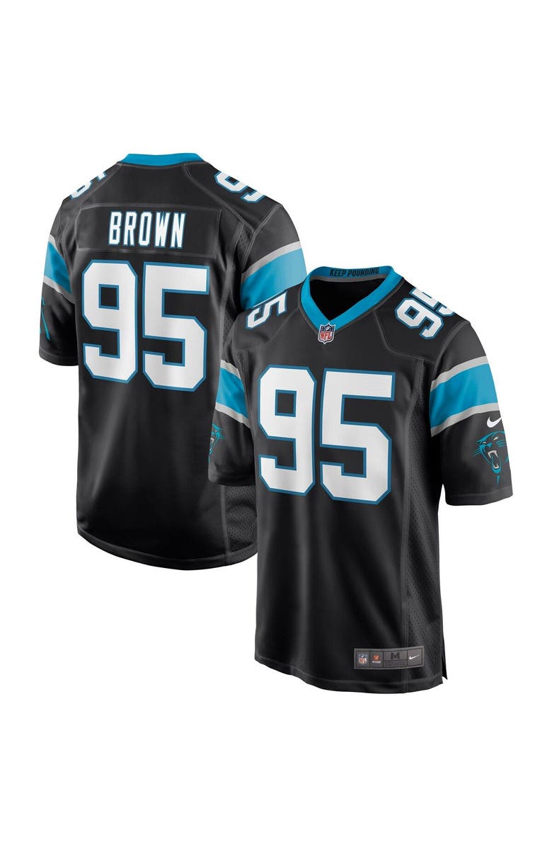 Nike Men's Nike Derrick Brown Black Carolina Panthers Player Game Jersey, Main, color, 