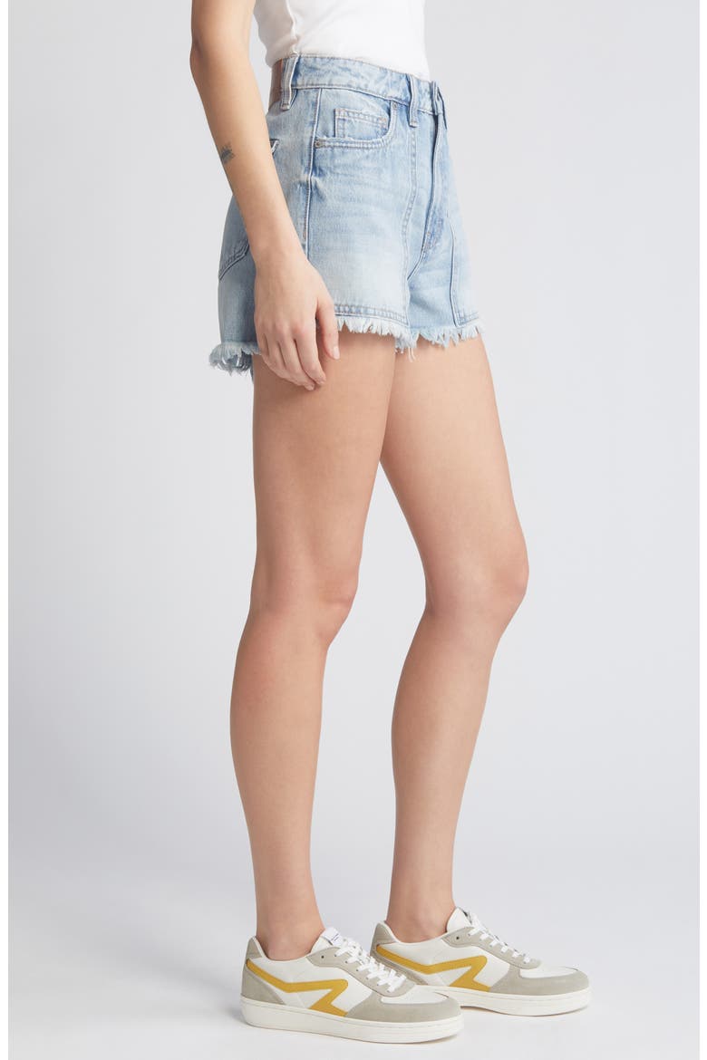 High Waist Cutoff Mom Shorts, Alternate, color, LIGHT WASH