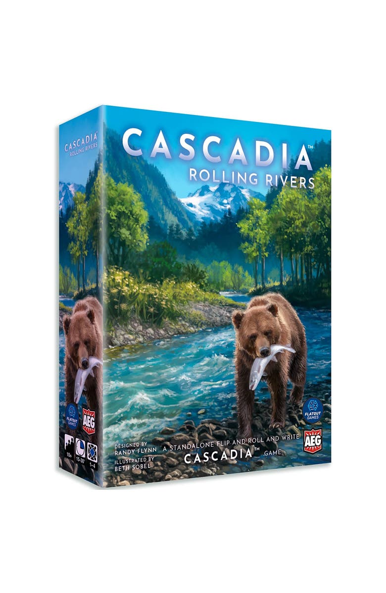 AEG Cascadia Rolling Rivers Puzzly Fliprollwrite Board Game, Main, color, Multicolored