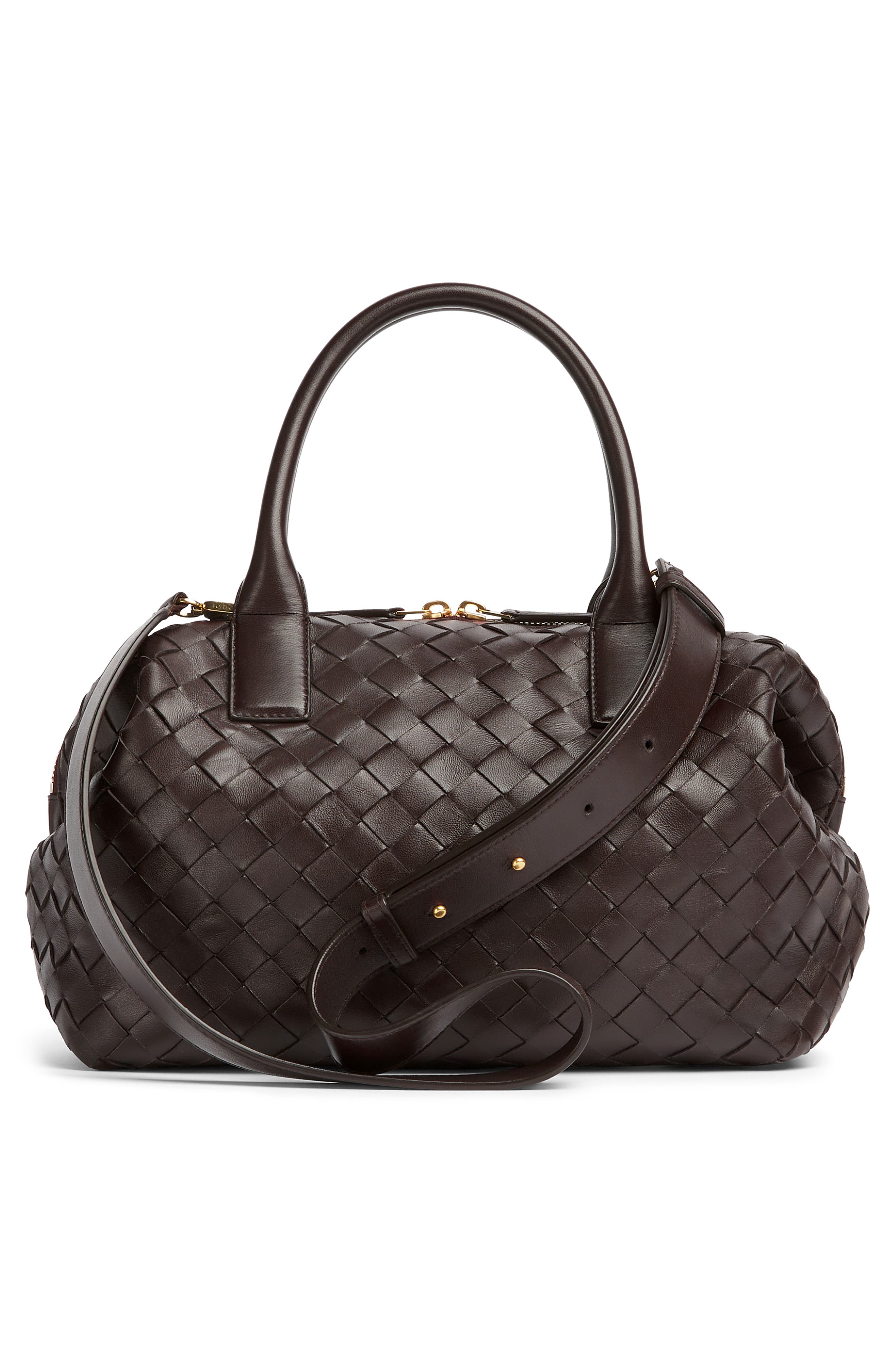 Bottega Veneta Medium Bauletto Intreciatto Leather Satchel, Alternate, color, 