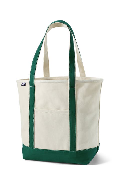 Open Top Long Handle Canvas Tote Bag