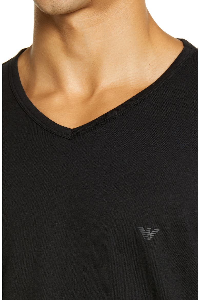 Men's 3-Pack Cotton V-Neck T-Shirts, Alternate, color, SOLID BLACK