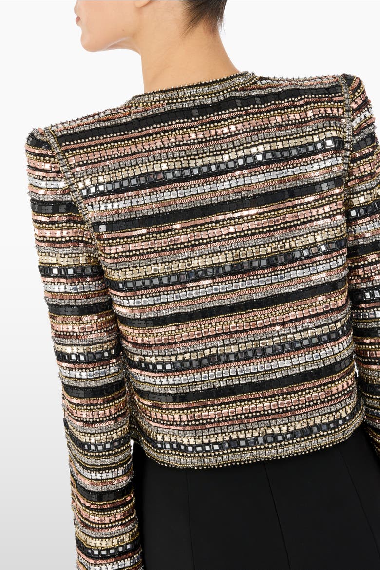 Alma Beaded Jacket, Alternate, color, Liquorice
