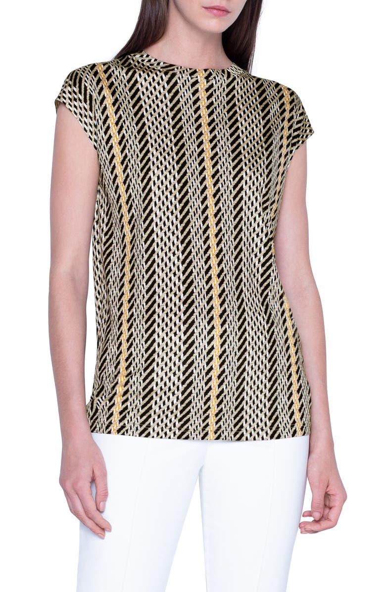 Akris Tweed Print Silk Tunic, Alternate, color, 