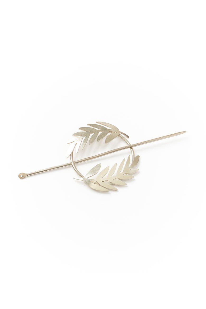 Kavya Hair Slide with Stick, Main, color, Silver Fern