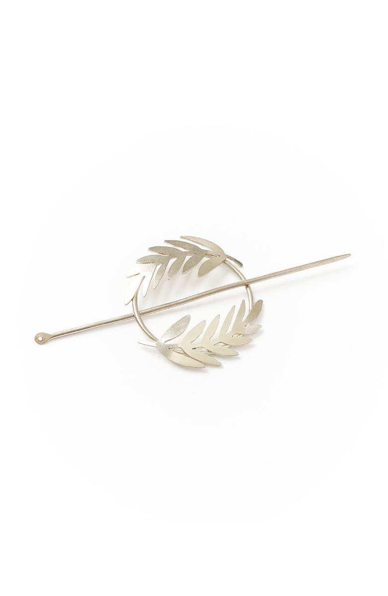 Matr Boomie Kavya Hair Slide with Stick, Main, color, Silver Fern