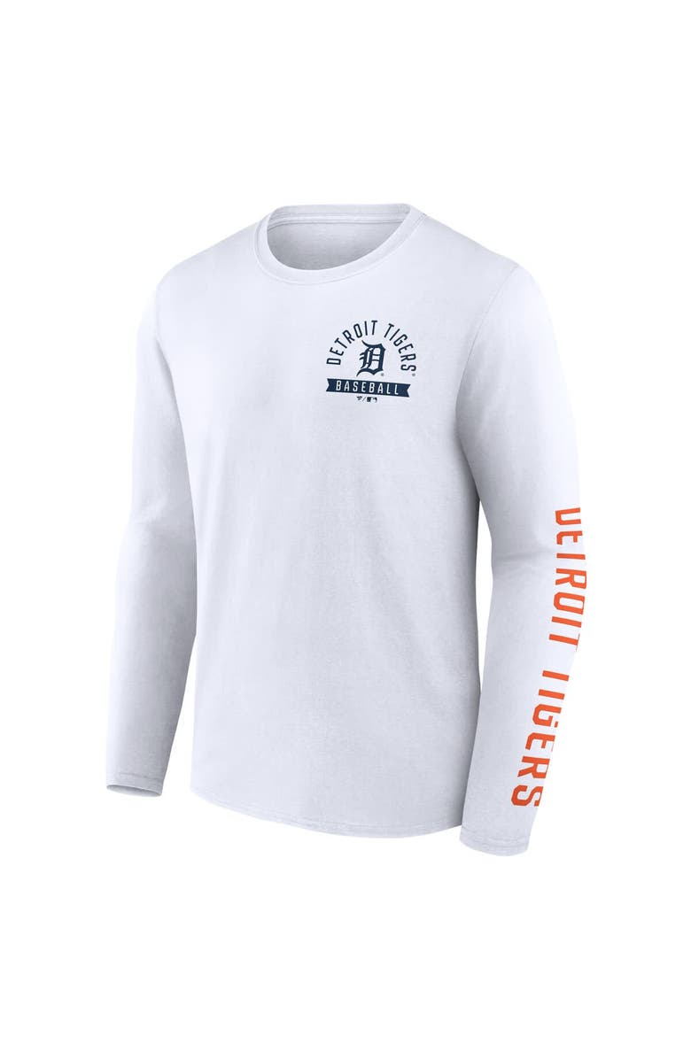 FANATICS Men's Fanatics  White Detroit Tigers Press Box Long Sleeve T-Shirt, Alternate, color, 
