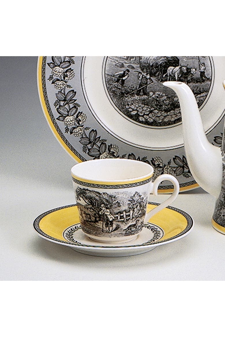 Audun Ferme Teacup Saucer, Alternate, color, White