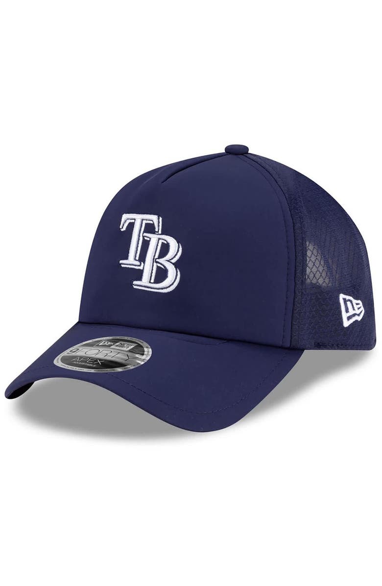 New Era Men's New Era Navy Tampa Bay Rays 2026 Batting Practice Apex 9FORTY Adjustable Trucker Hat, Main, color, Navy