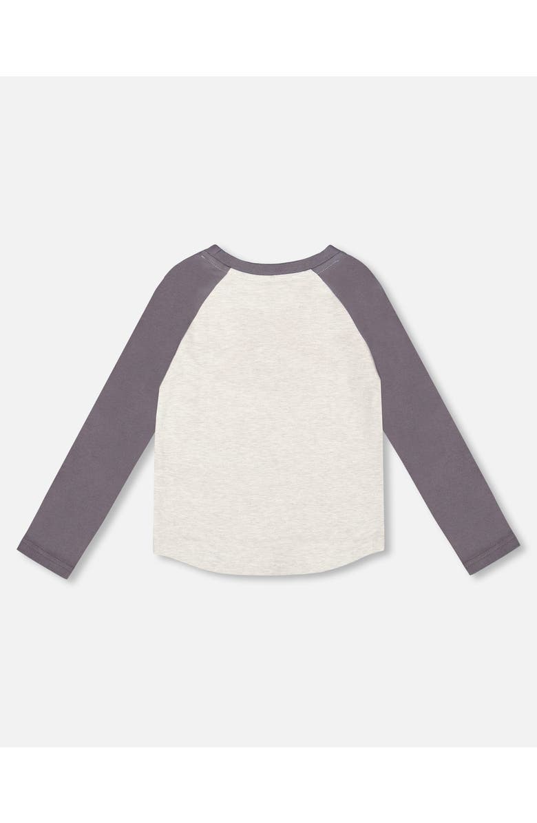 Deux par Deux Raglan Sleeve Organic Cotton Jersey Tee, Alternate, color, Light Heather Gray