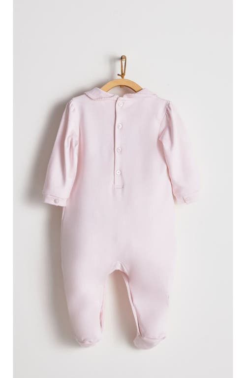 Babycottons Smock Pima Footed Playsuit In Pink