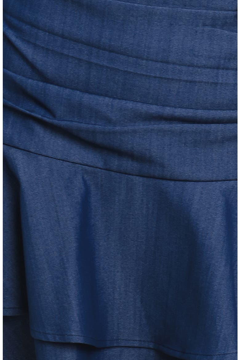Ruched Tiered Ruffle Skort, Alternate, color, DARK INDIGO