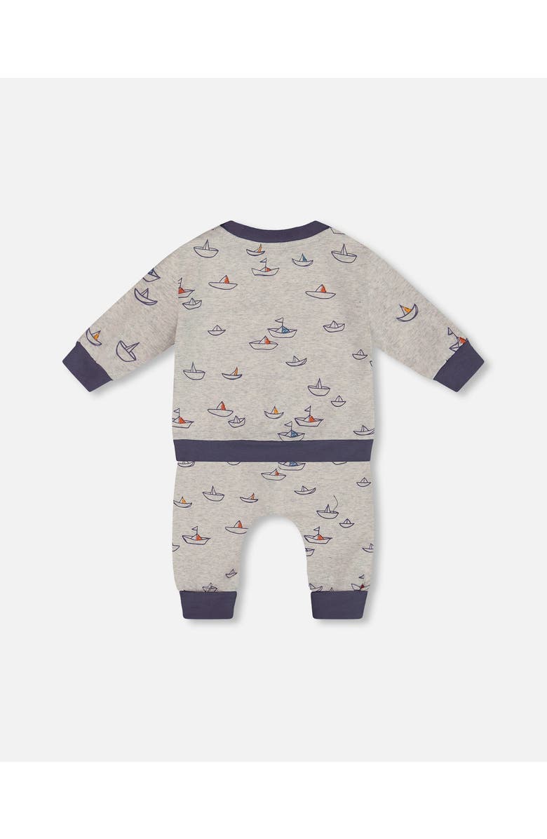 Deux par Deux Baby Boy's Printed Organic Cotton Top And Pant Set Little Paper Boats, Alternate, color, 