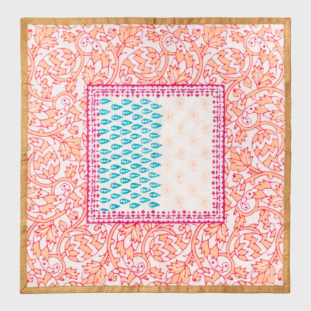 Joanna Buchanan Joyful Block Print Napkin, Set Of Two In Multi