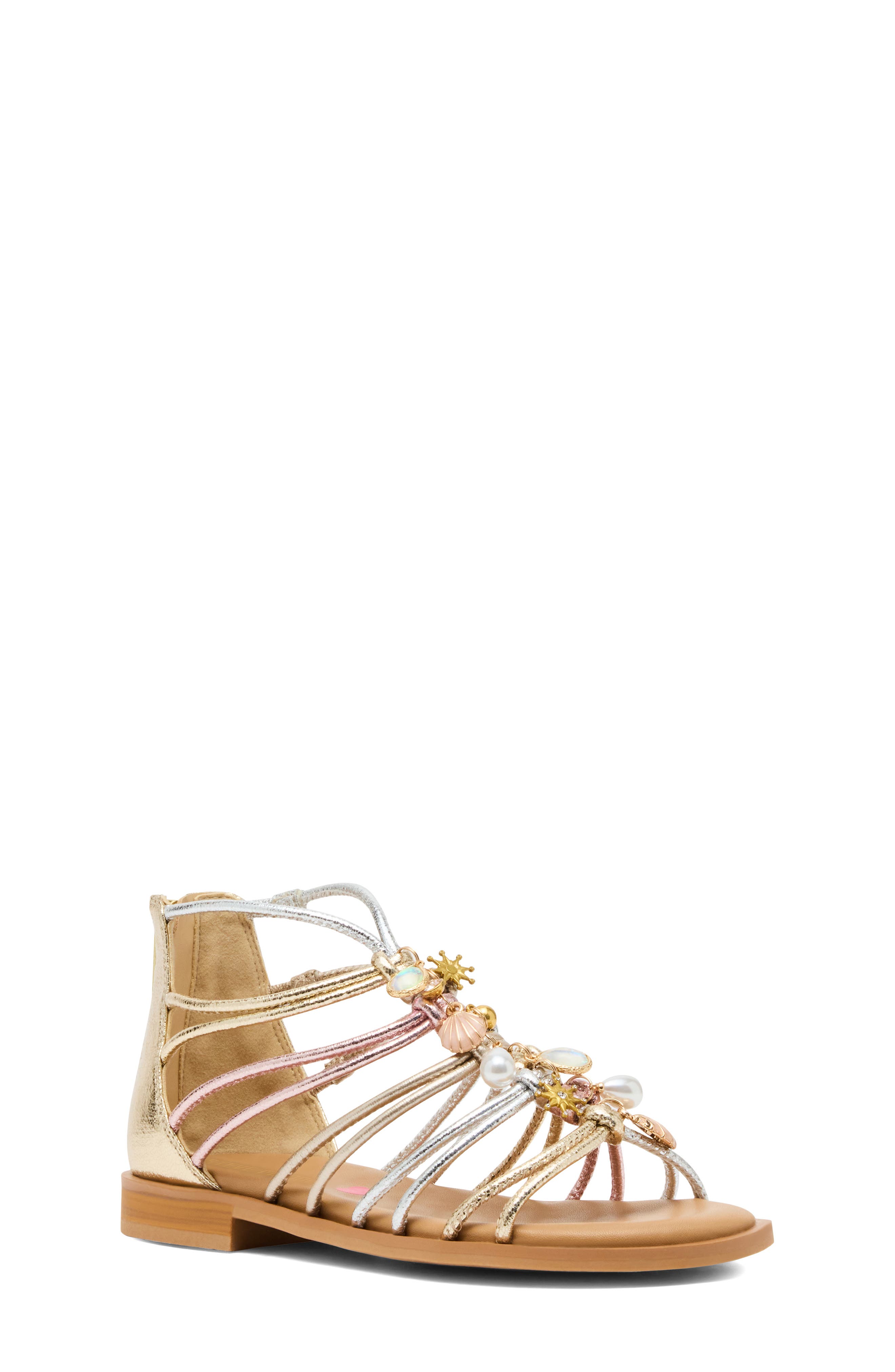 Steve Madden Kids' JGlowee Cage Sandal, Main, color, Metallic Multi