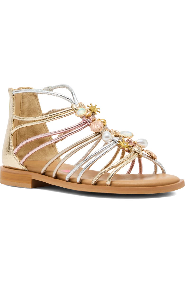 Steve Madden Kids' JGlowee Cage Sandal, Main, color, Metallic Multi