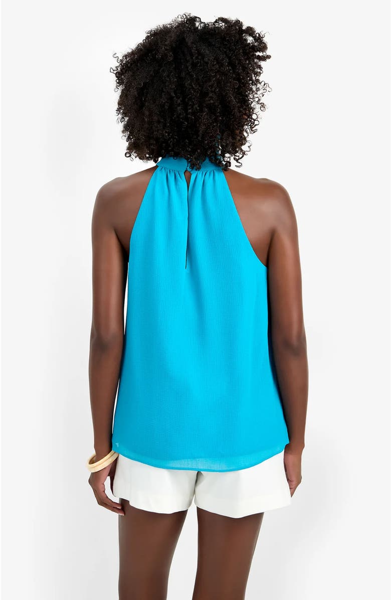 Trina Turk Kissimmee Georgette Top, Alternate, color, Coastal Cyan