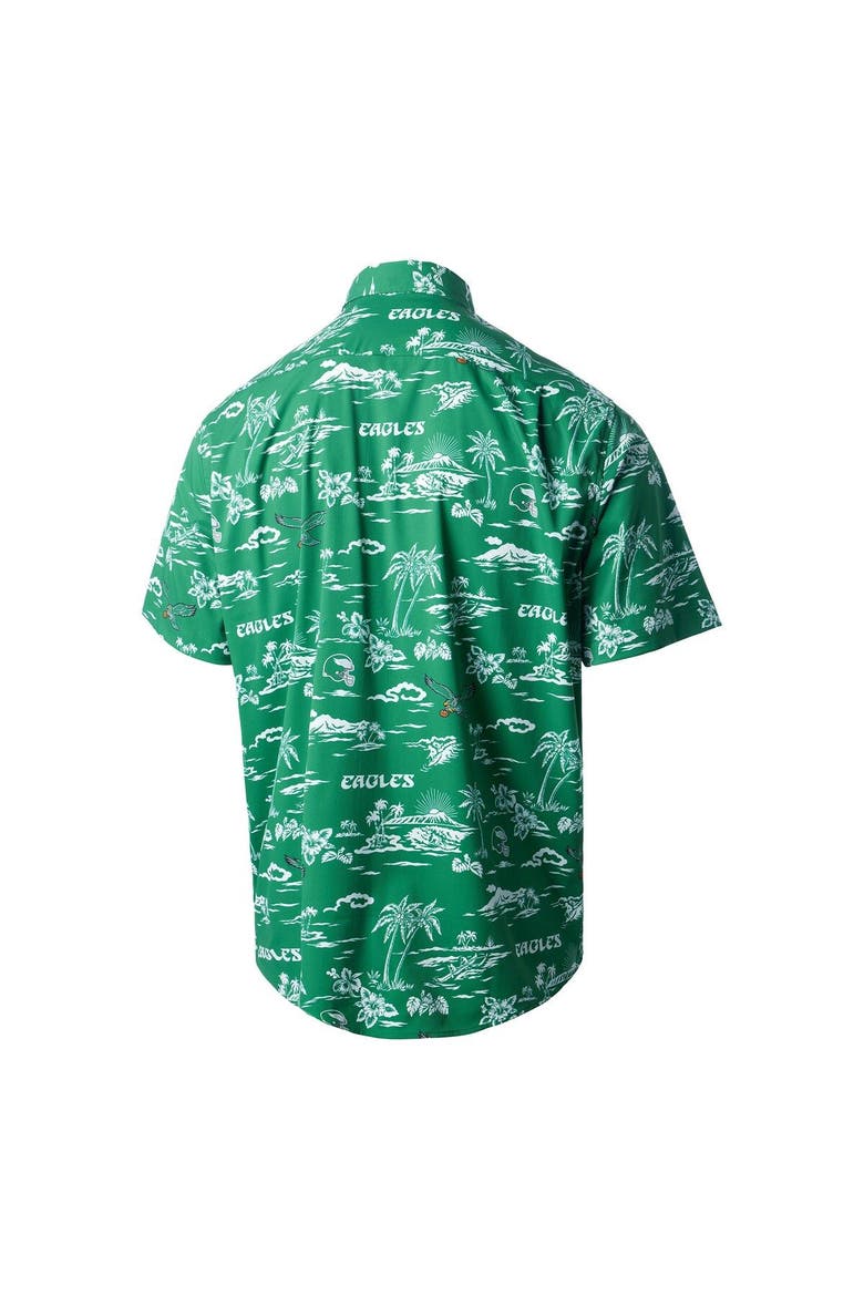 Men's Reyn Spooner Green Philadelphia Eagles Throwback Kekai Print Button-Up Shirt, Alternate, color, Green