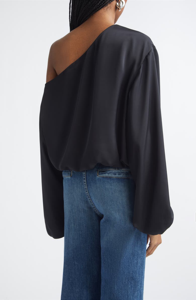 Ramy Brook Marley One Shoulder Long Sleeve Shirt, Alternate, color, Black