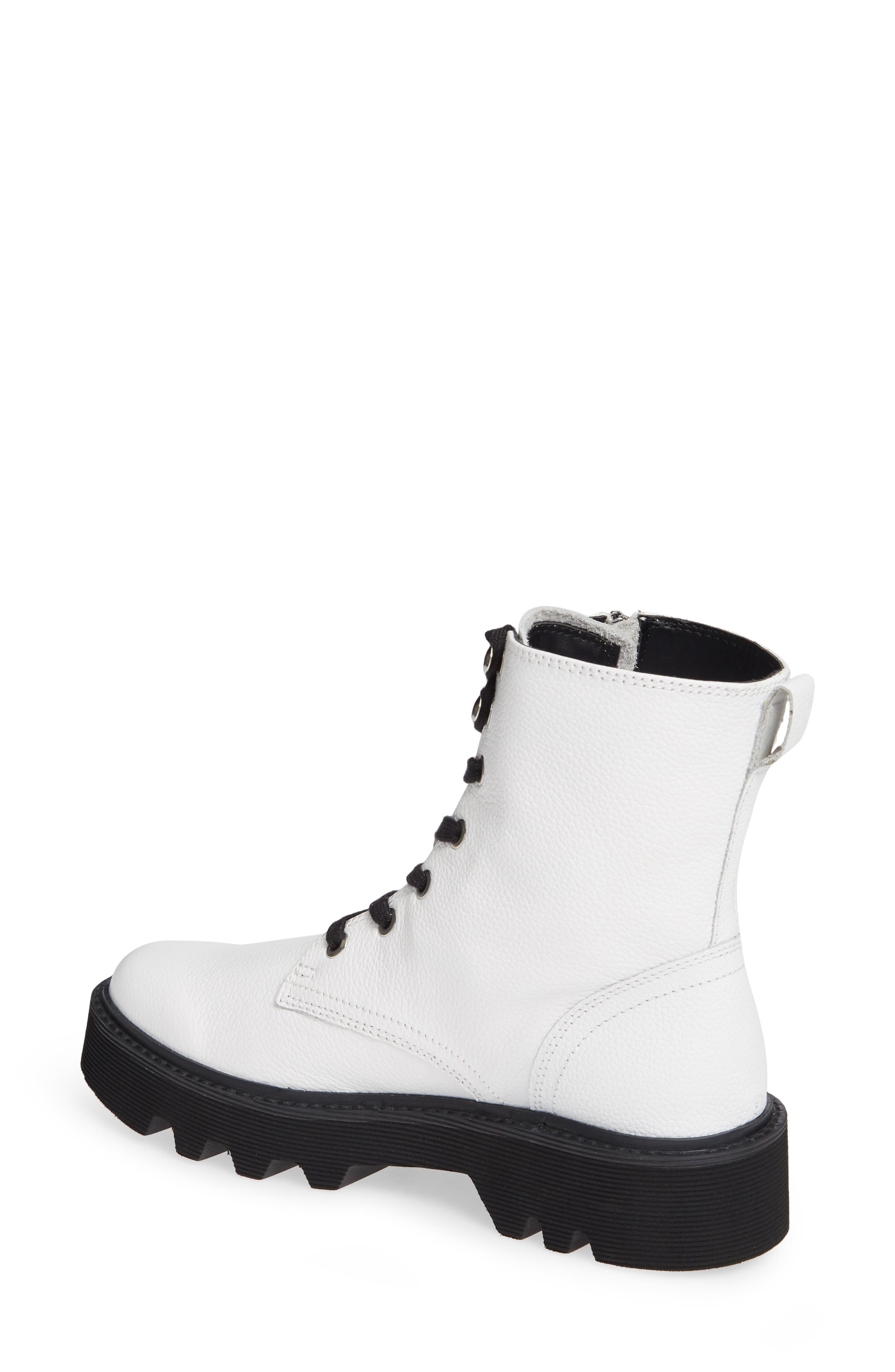 Diahne Combat Boot, Alternate, color, WHITE LEATHER