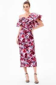 Bariano Gilea Ruffle Column Midi