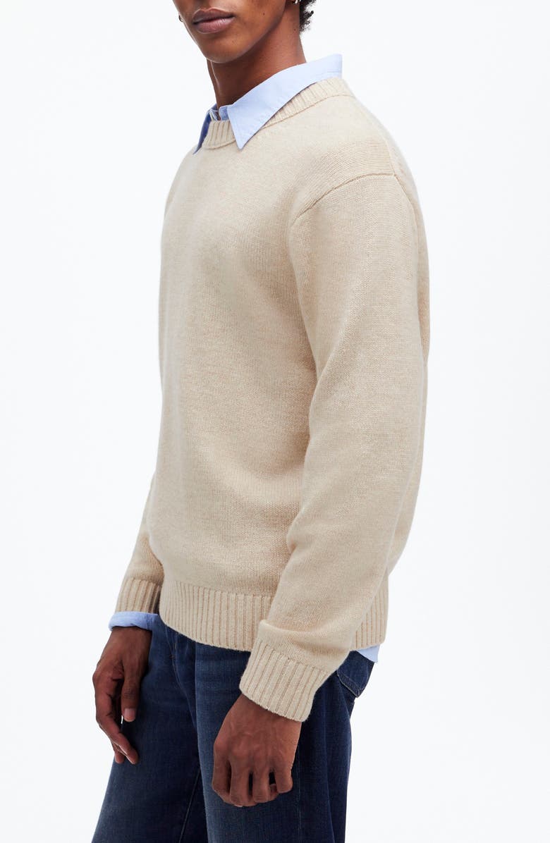 Madewell Wool & Cashmere Blend Sweater, Alternate, color, Heather Cream