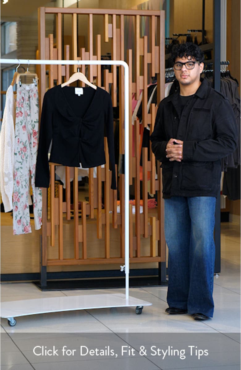 Silas Twist Detail Stretch Cotton Knit Top, sales video thumbnail