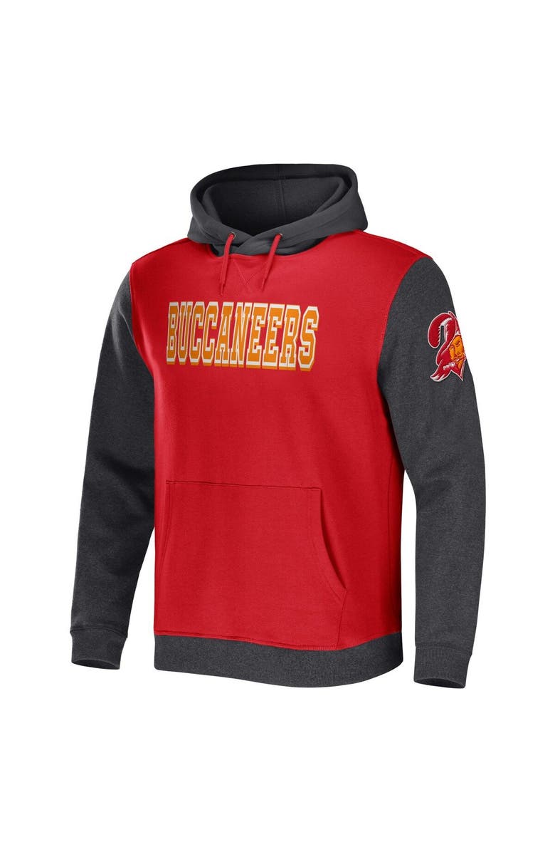 NFL X DARIUS RUCKER Men's NFL x Darius Rucker Collection by Fanatics Red/Charcoal Tampa Bay Buccaneers Colorblock Pullover Hoodie, Alternate, color, Red