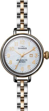 Shinola 'The Birdy' Bracelet Watch, 34mm