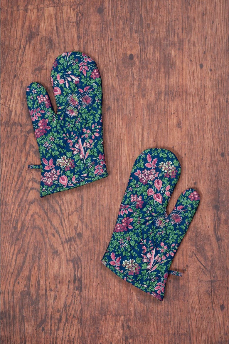 Prairie Essentials Oven Mitt in Navy, Set of 2, Alternate, color, Navy