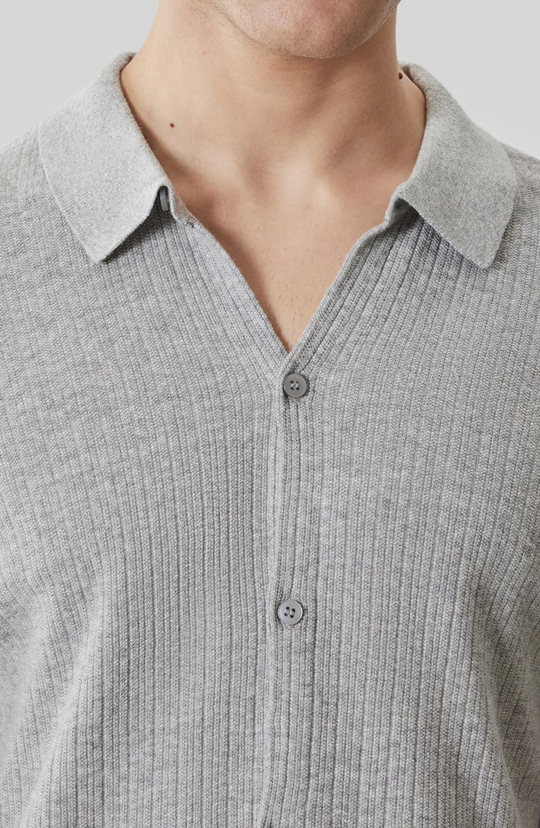 Robert Barakett Kestrel Short Sleeve Linen & Cotton Cardigan, Alternate, color, Grey