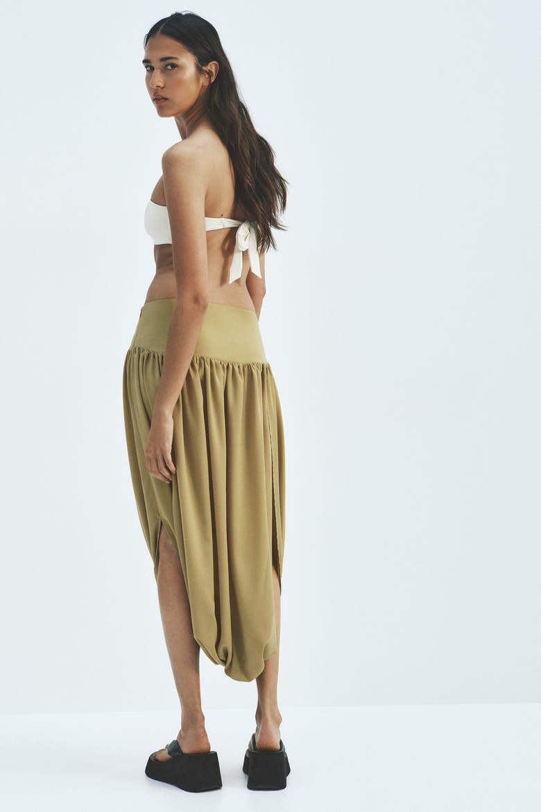 Bubble-hem Tulip Skirt, Alternate, color, Dark beige