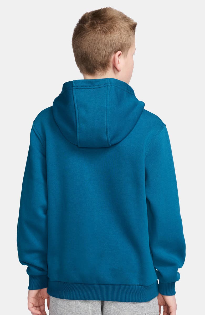 Nike Kids' Club Fleece Hoodie, Alternate, color, Green Abyss/White