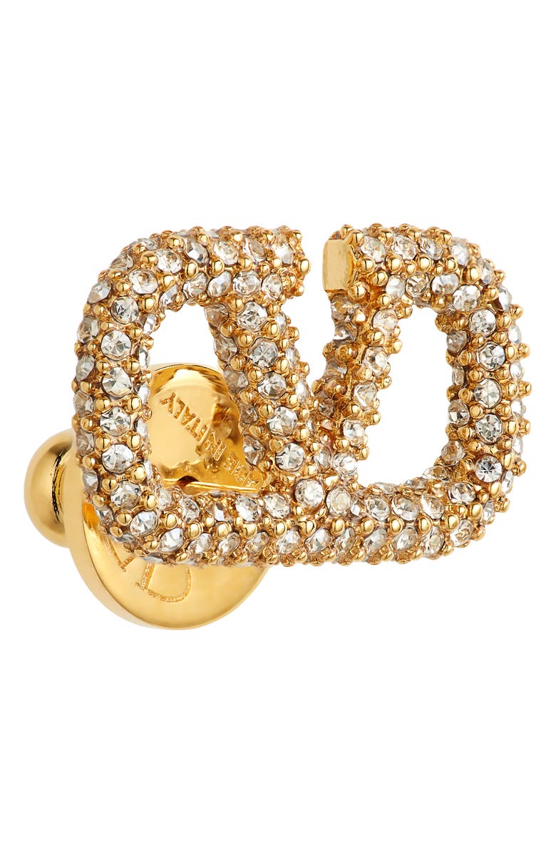 Valentino Garavani VLOGO Signature Crystal Embellished Stud Earrings, Alternate, color,