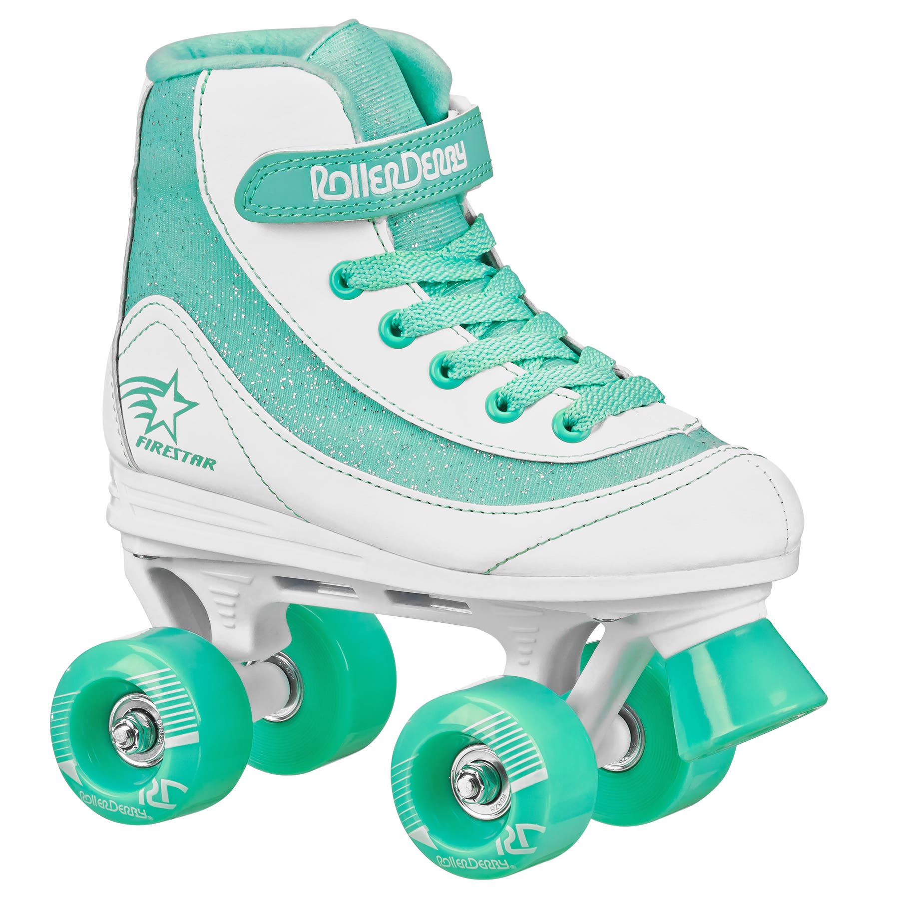 FireStar Youth Girl's Quad Roller Skates, Main, color, White/Mint
