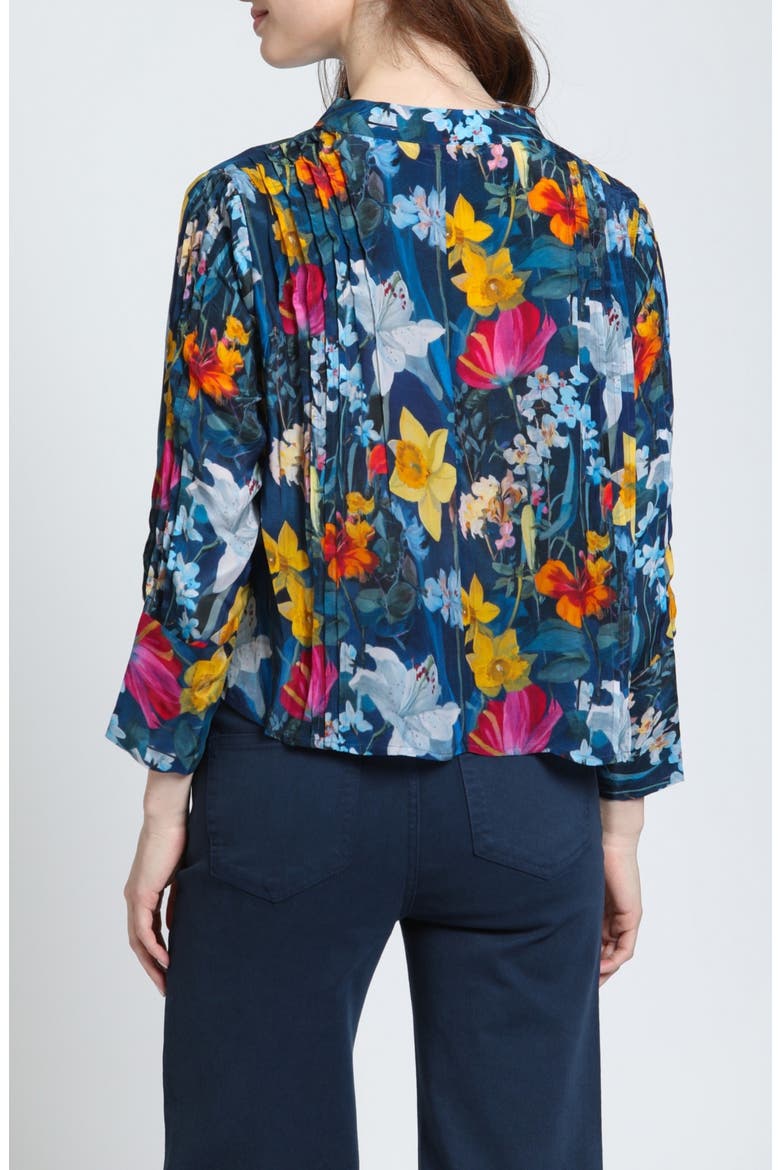 Pleated Cupro Blend Shirt, Alternate, color, MIDNIGHT INDIGO/CIRINE