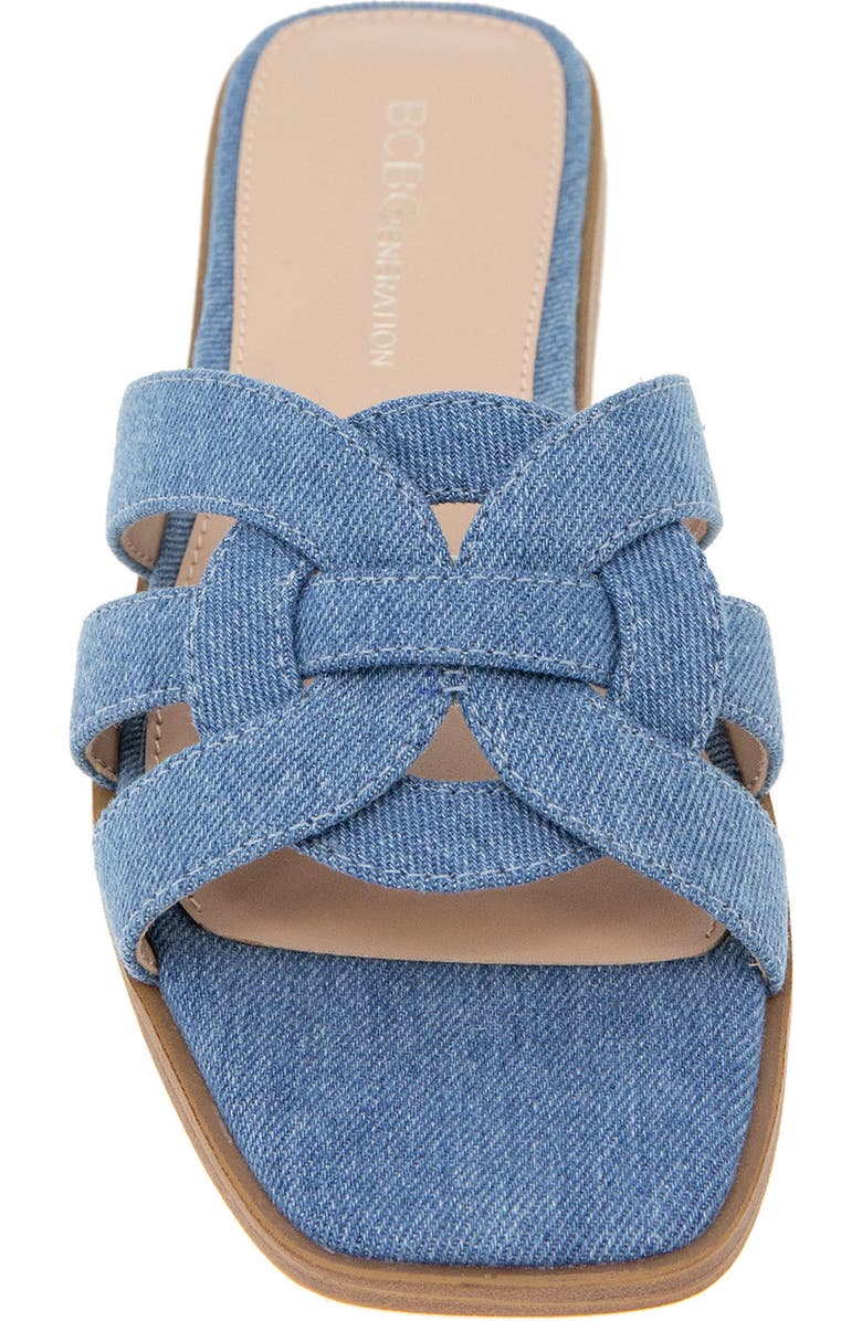 BCBGeneration Meltem Square Toe Slide Sandal, Alternate, color, Denim