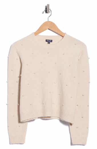 Imitation Pearl Crewneck Sweater